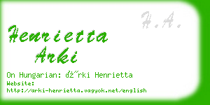 henrietta arki business card